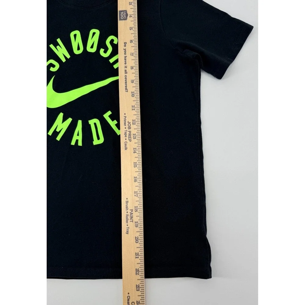 Nike Dri‎ Fit T Shirt Youth M Black Swoosh Made Graphic Athletic Tee